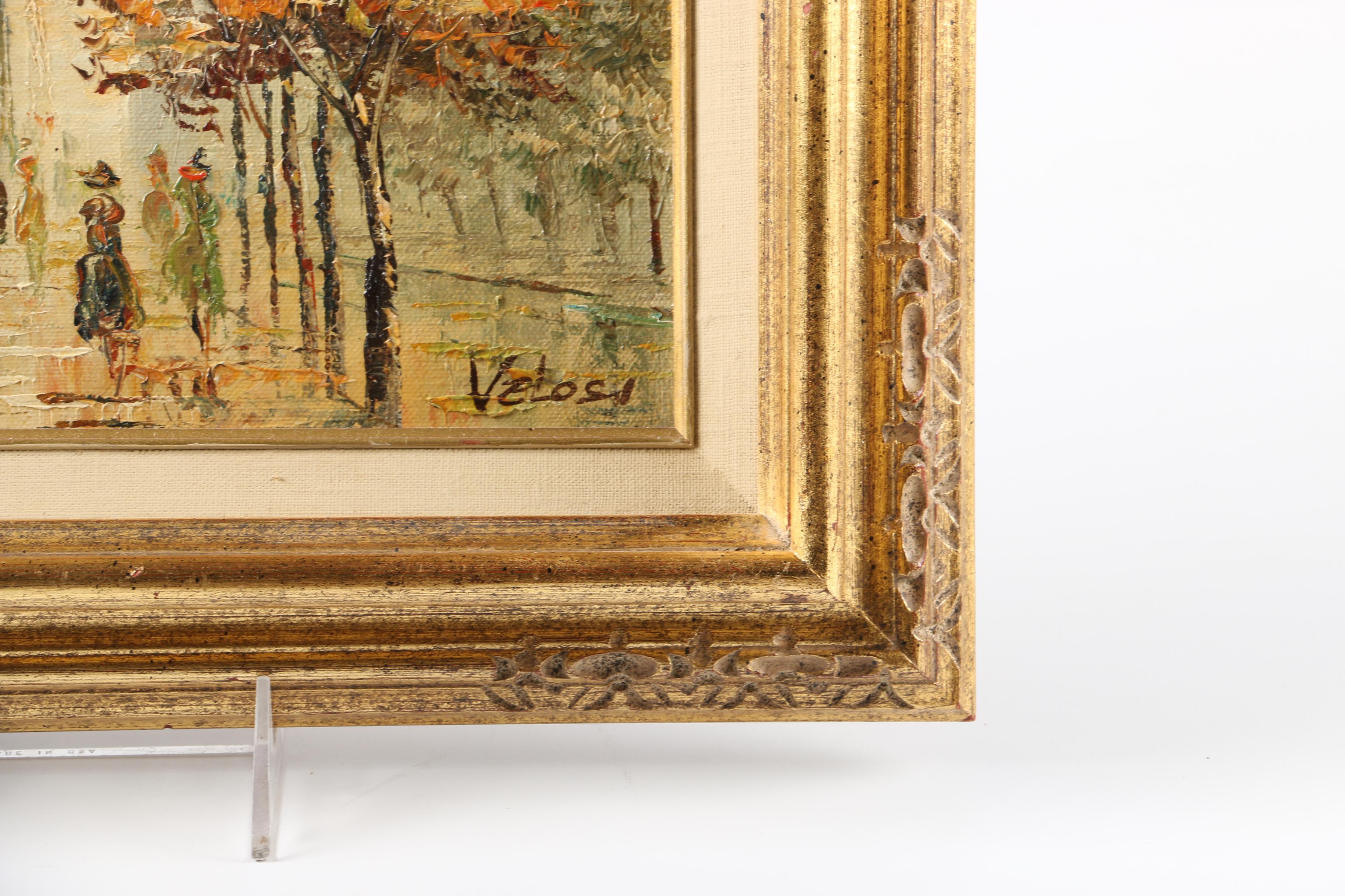 Villanova and Velosi Oil on Canvas Cityscape Paintings