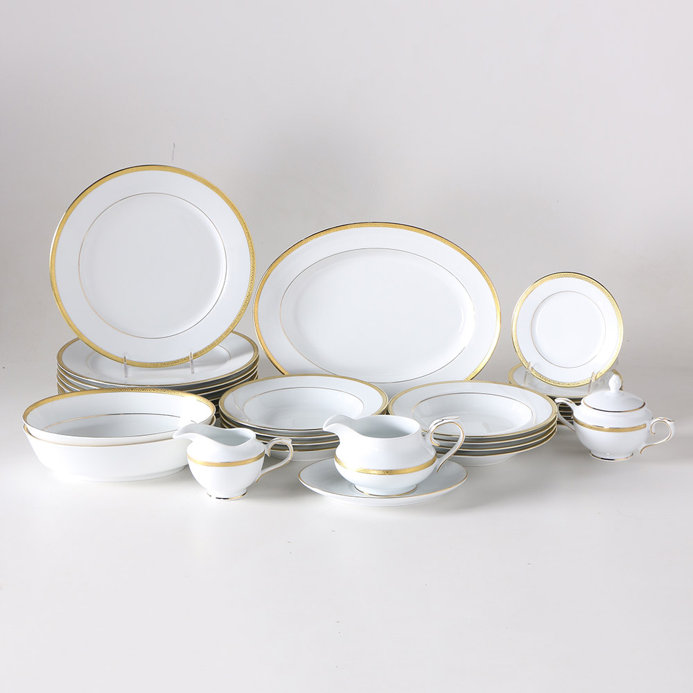 Charter Club "Grand Buffet Gold" Porcelain Dish Set