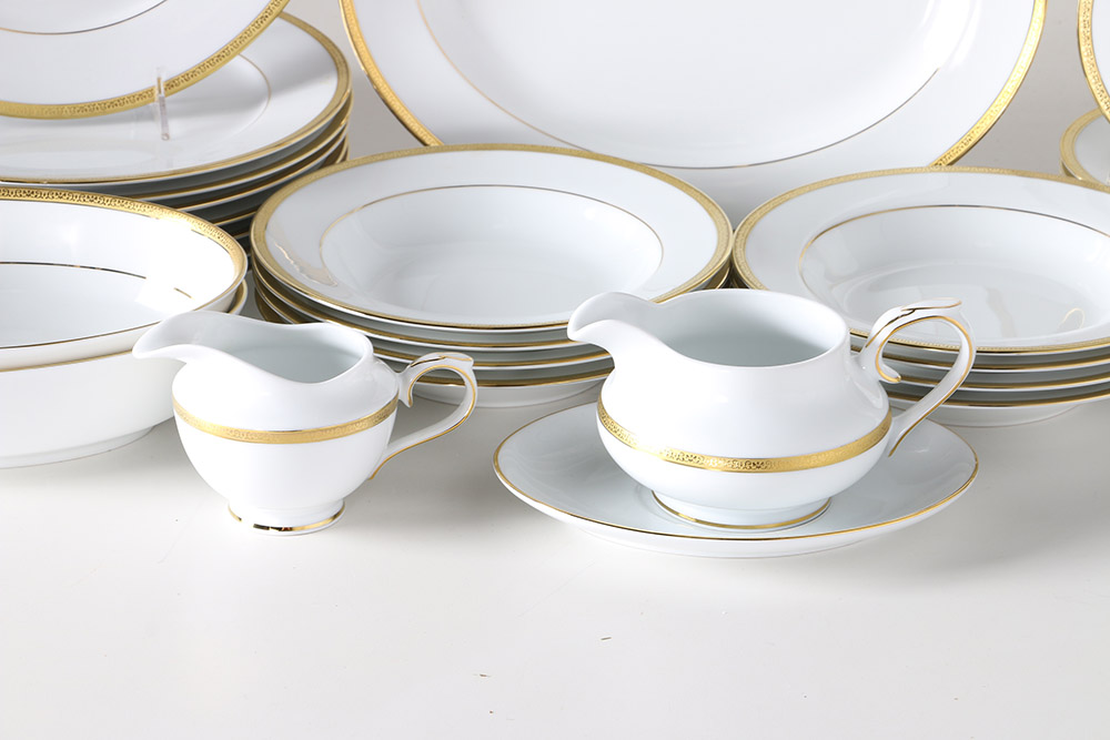 Charter Club "Grand Buffet Gold" Porcelain Dish Set