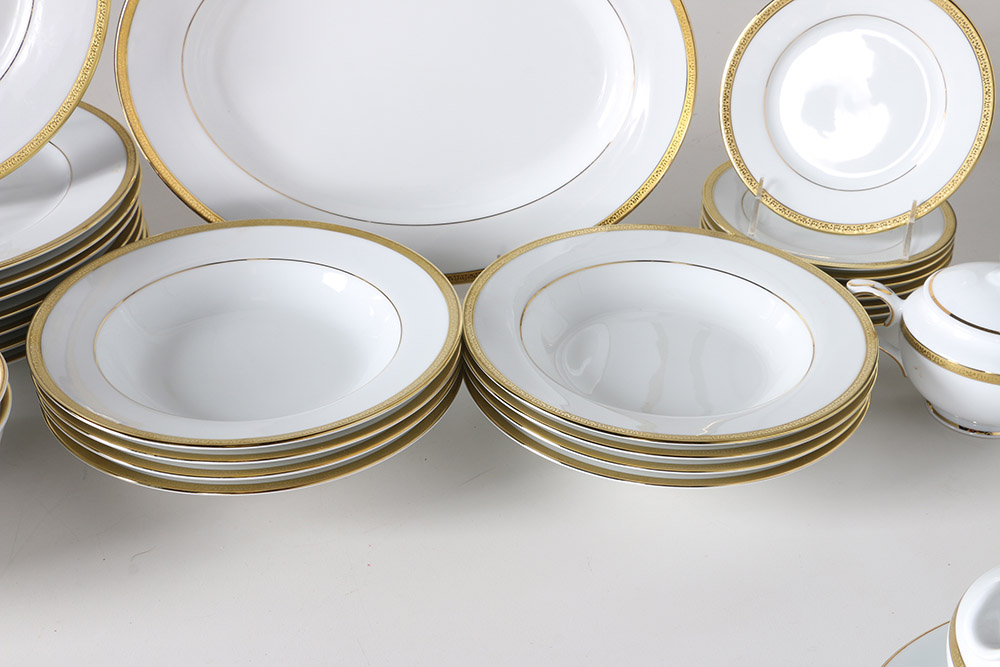 Charter Club "Grand Buffet Gold" Porcelain Dish Set