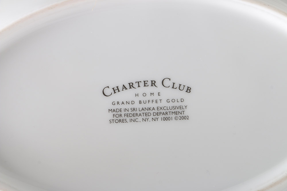 Charter Club "Grand Buffet Gold" Porcelain Dish Set