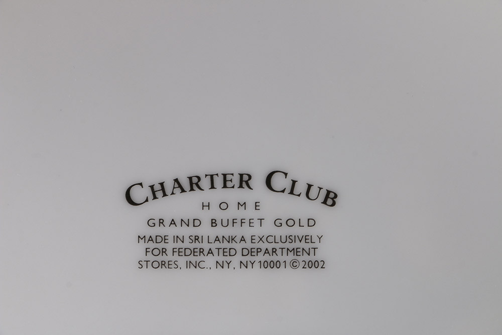 Charter Club "Grand Buffet Gold" Porcelain Dish Set