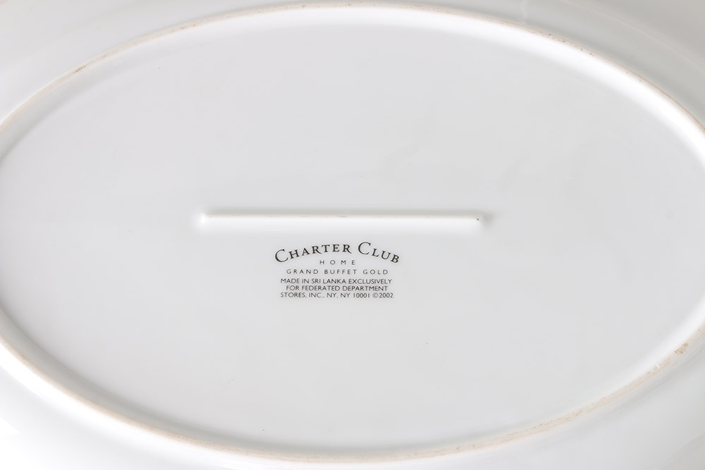 Charter Club "Grand Buffet Gold" Porcelain Dish Set