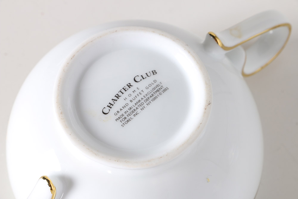 Charter Club "Grand Buffet Gold" Porcelain Dish Set