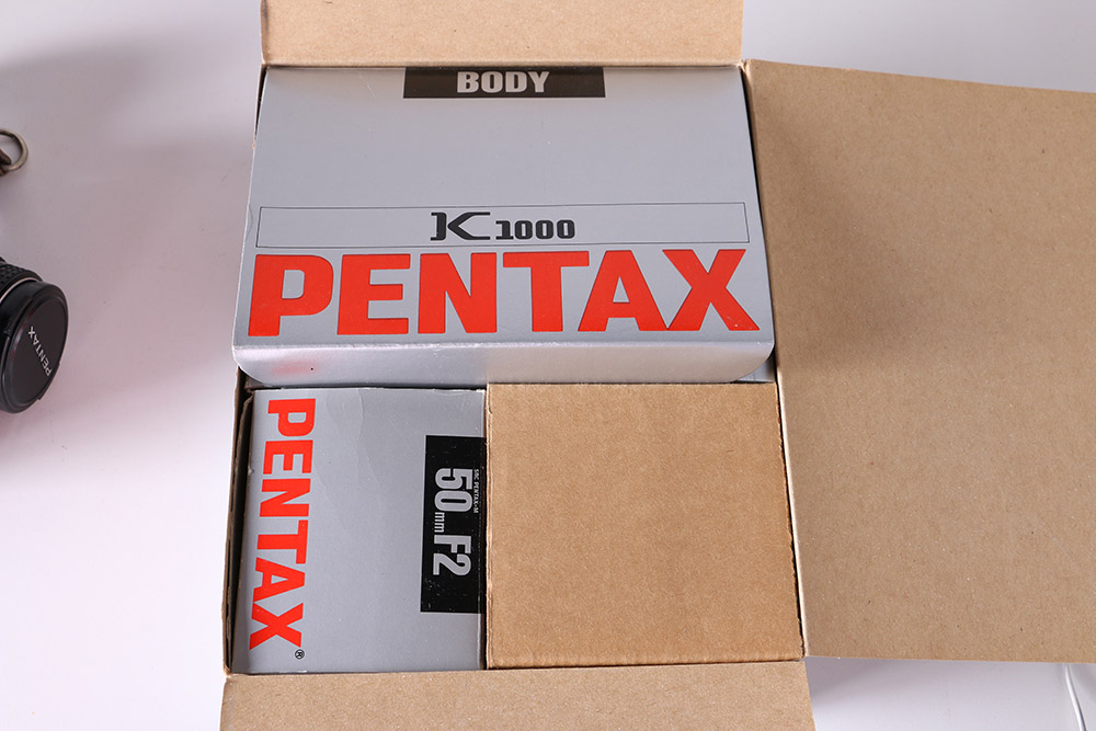 1980s Asahi Pentax K1000 Camera In Box With Documentation