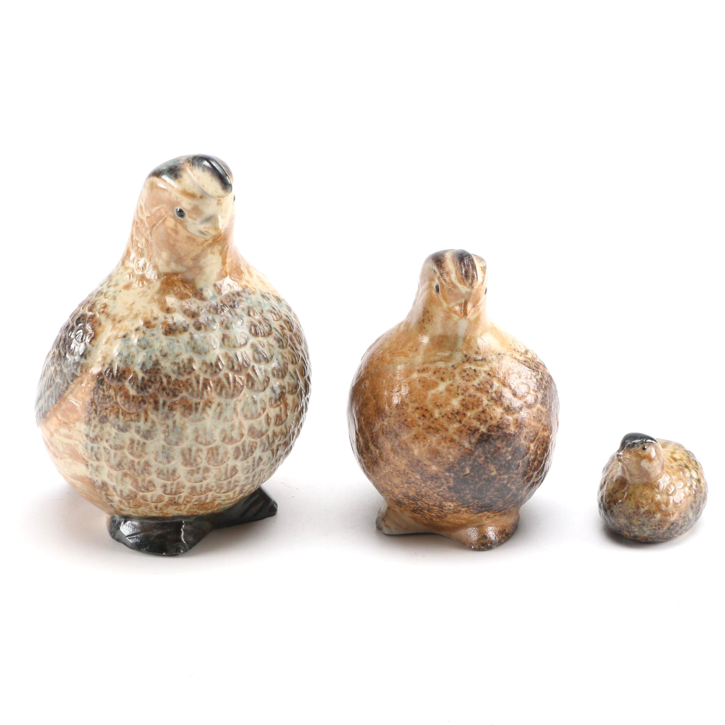 Japanese Quail Ceramic Figures