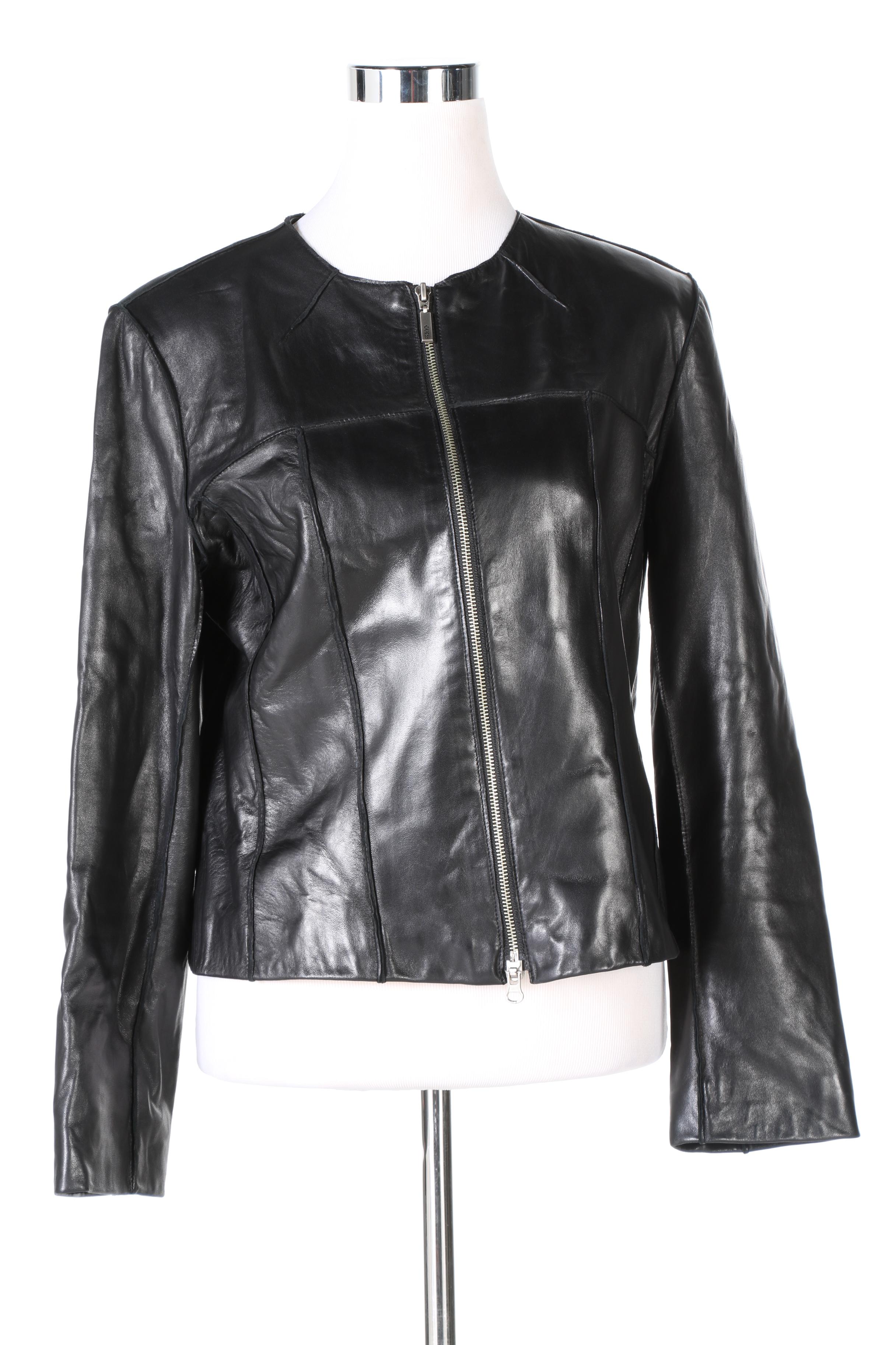 Guess Leather Jacket and Love Tree Acrylic Fur Vest