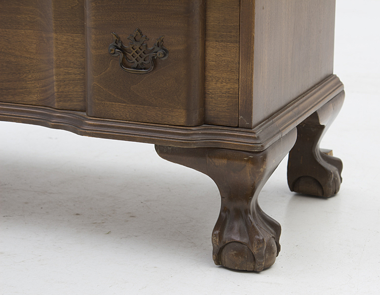 Vintage Chippendale Style Block Front Secretary Desk