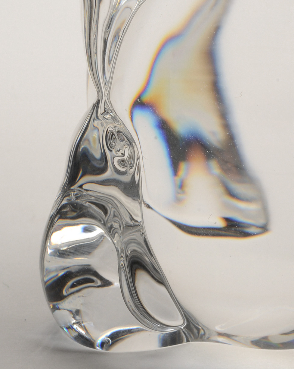 Steuben Crystal Penguin Parent and Child Hand Cooler Figurine