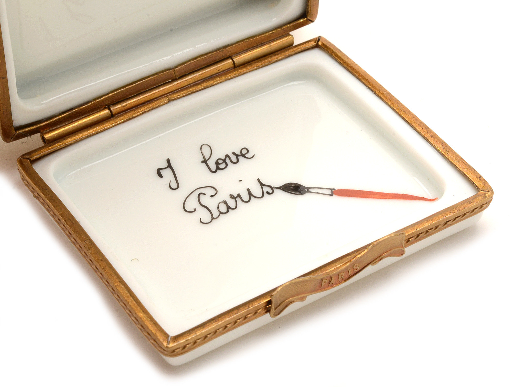 Limoges Parisian Street Scene Trinket Box