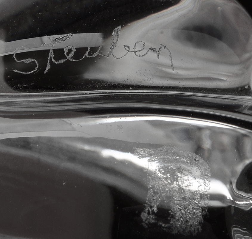 Steuben Crystal Bunny Rabbit Hand Cooler Figurine