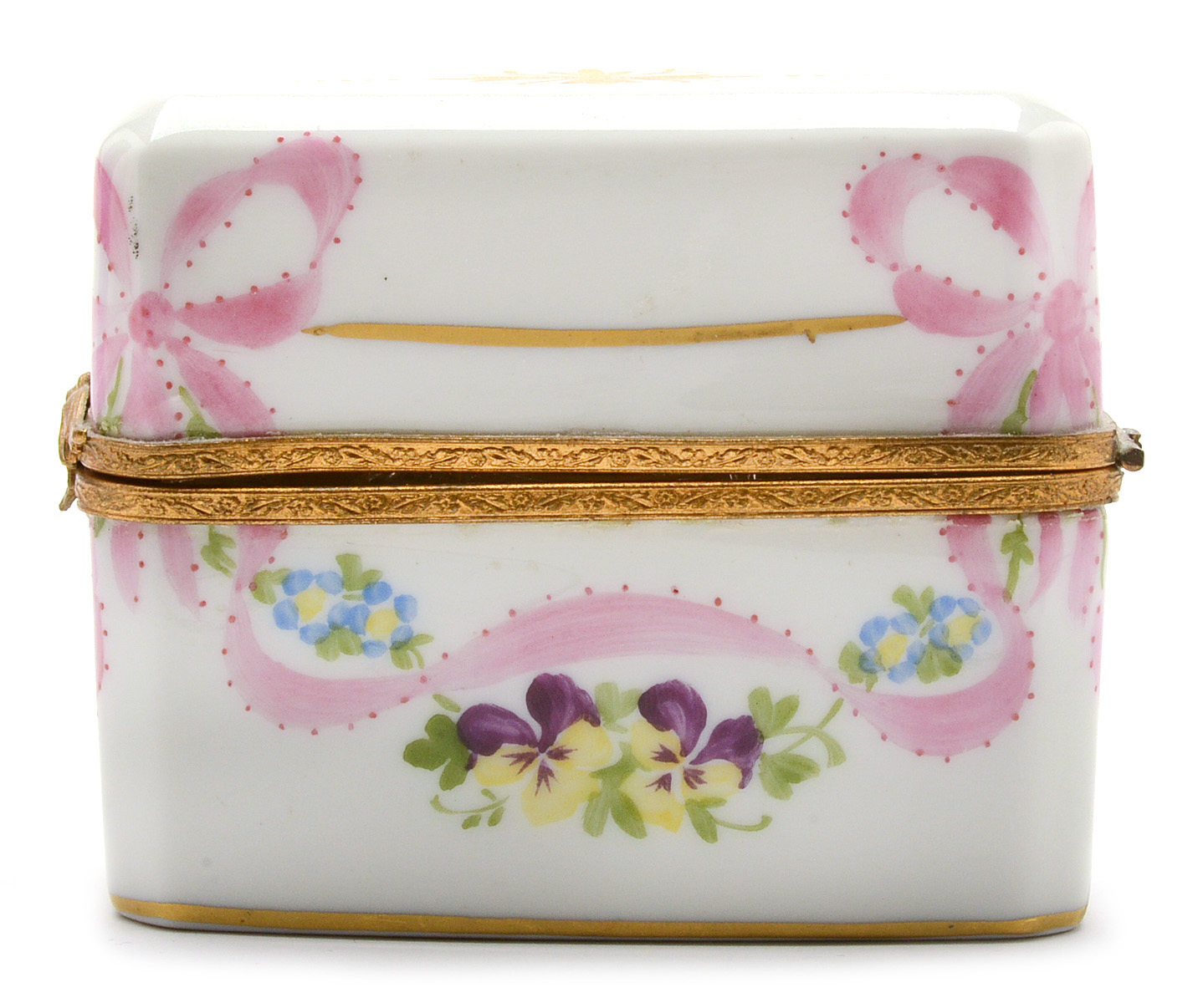 Limoges Porcelain Trinket Box with Scent Bottles