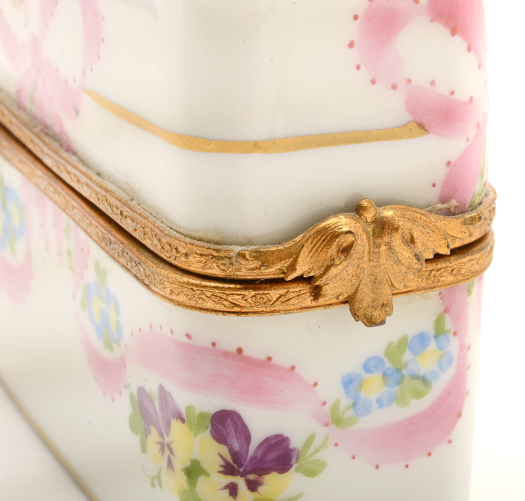 Limoges Porcelain Trinket Box with Scent Bottles