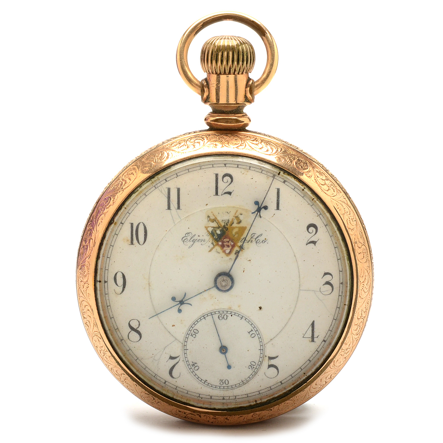 Antique Elgin Gold Filled Pocket Watch with Glass Dome