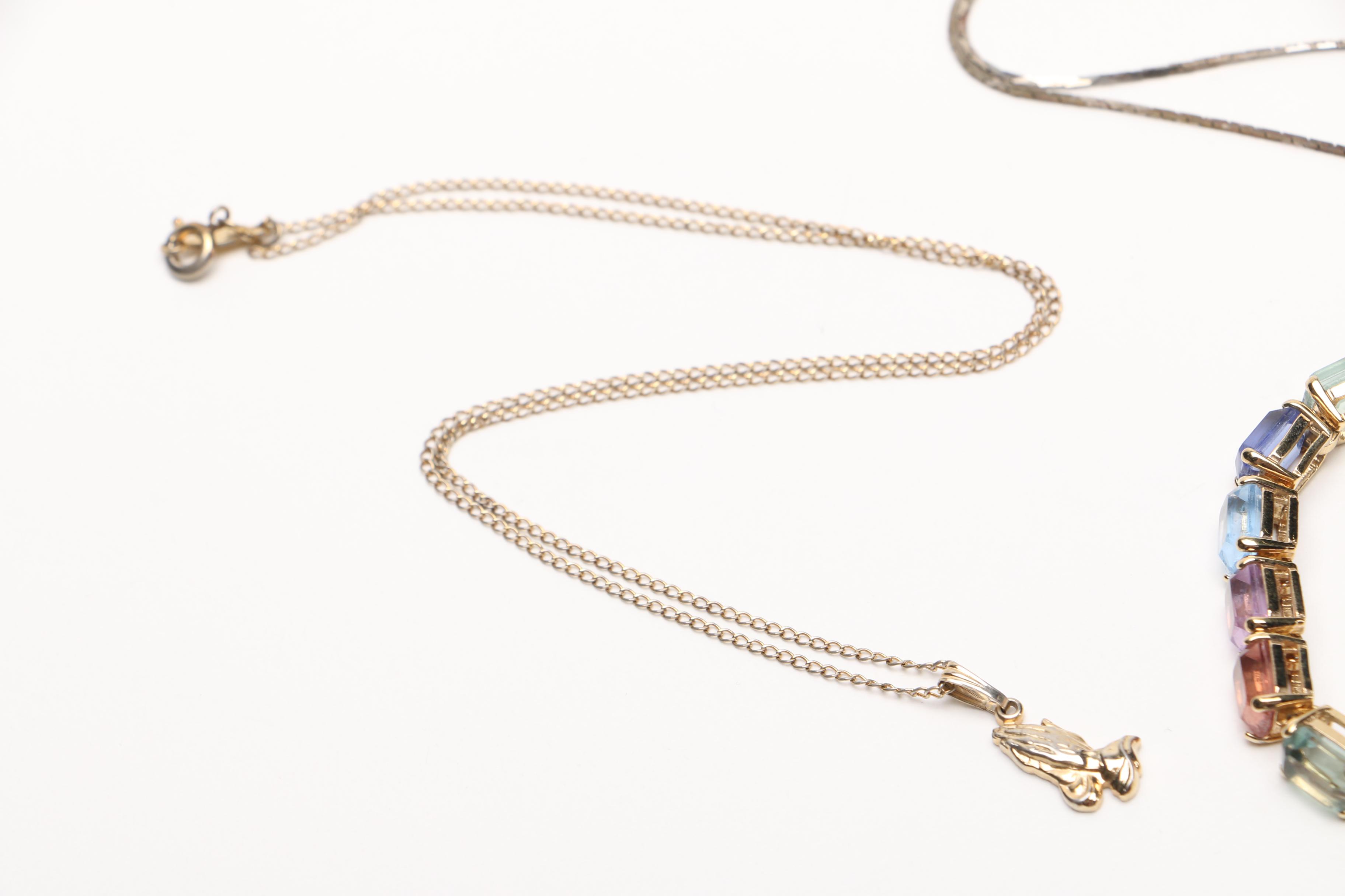 Costume Jewelry Including Damascene Style Guitar Brooch