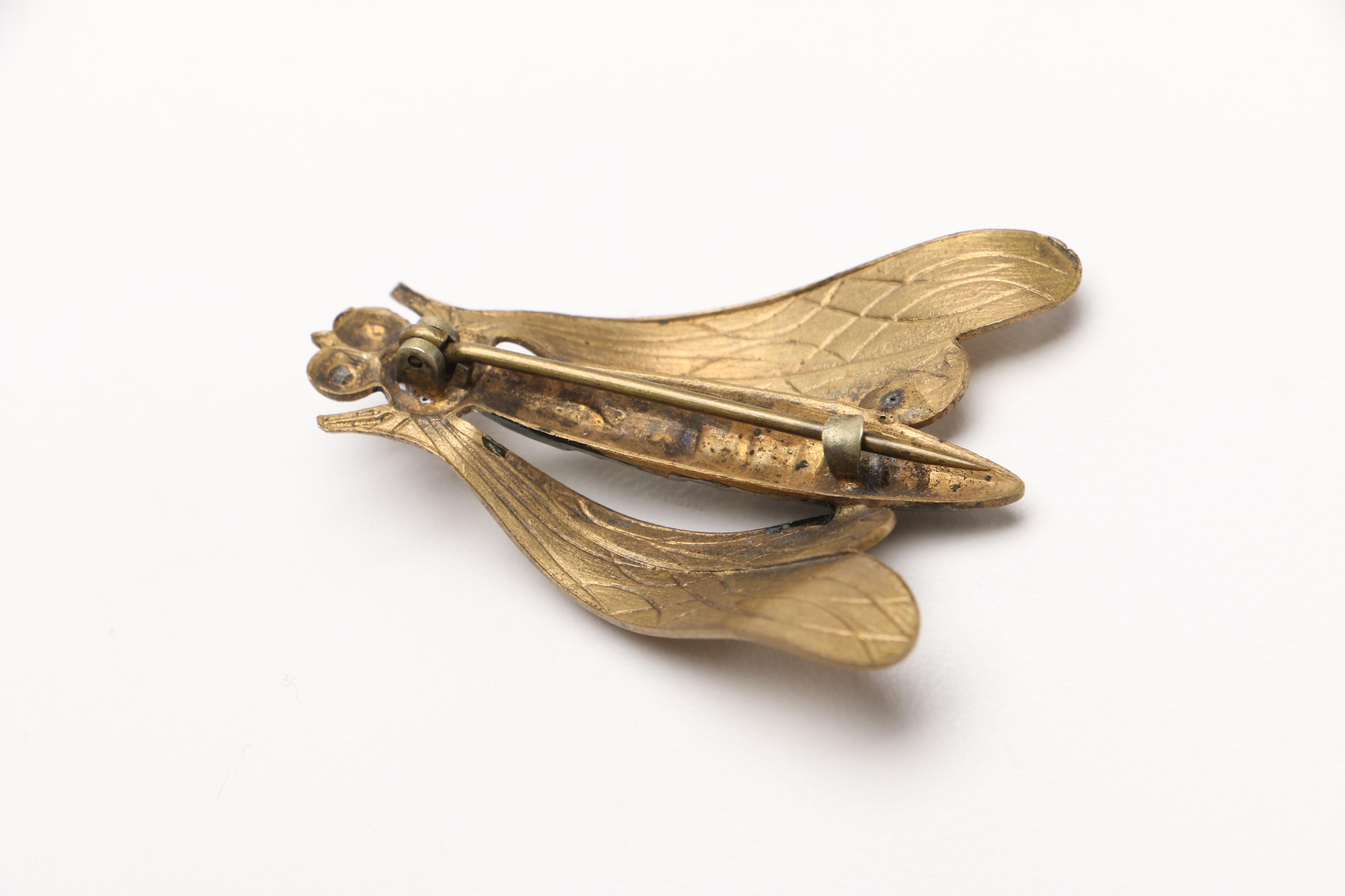 Costume Jewelry Including Damascene Style Guitar Brooch
