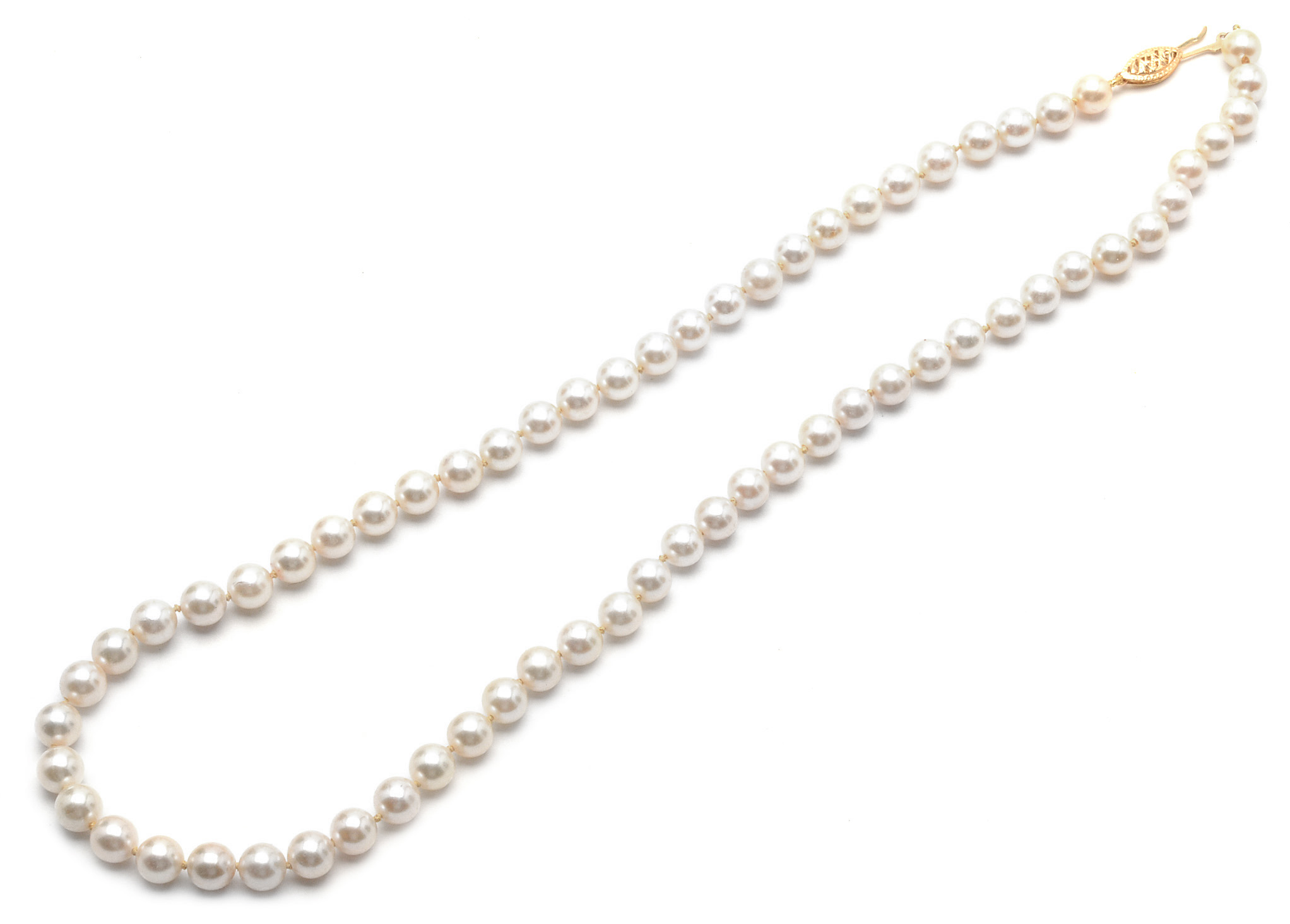 14K Yellow Gold Pearl Necklace, Bracelet and Earring Ensemble