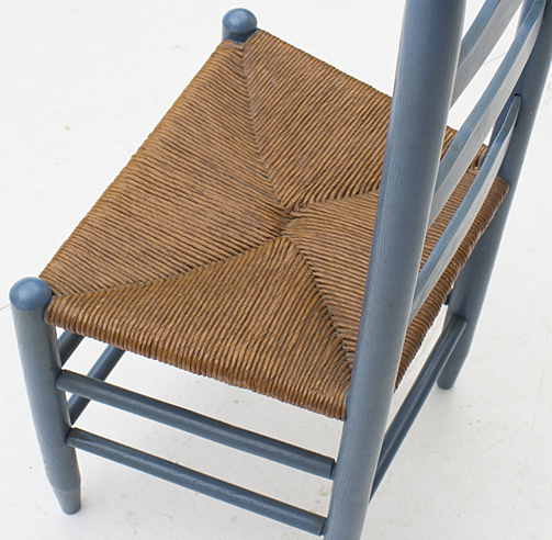 Set of Vintage Rush Seat Dining Chairs