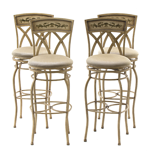 Painted Steel Bar Stools with Swivel Seats