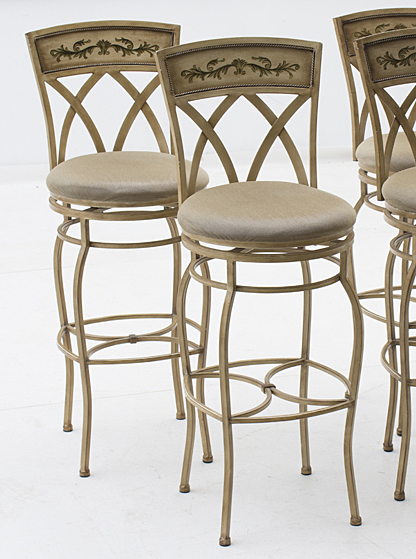 Painted Steel Bar Stools with Swivel Seats