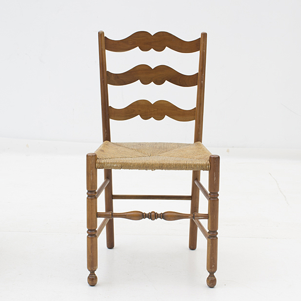 Set of Four Rush Seat Chairs