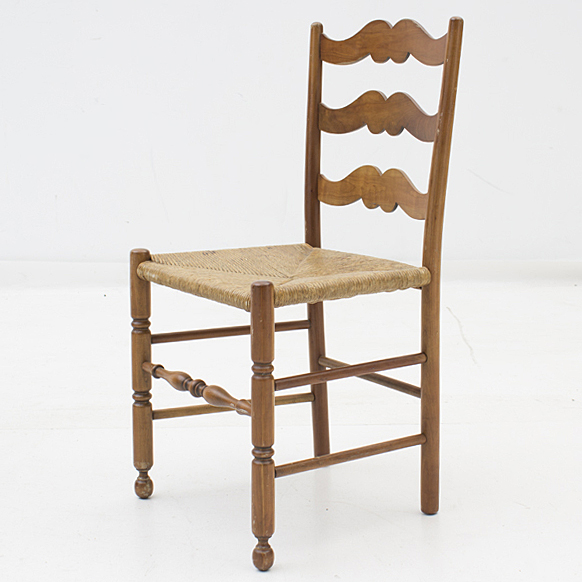 Set of Four Rush Seat Chairs