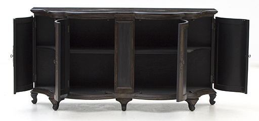 Double Bow Front Console Table with Granite Top by Pulaski