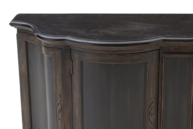 Double Bow Front Console Table with Granite Top by Pulaski