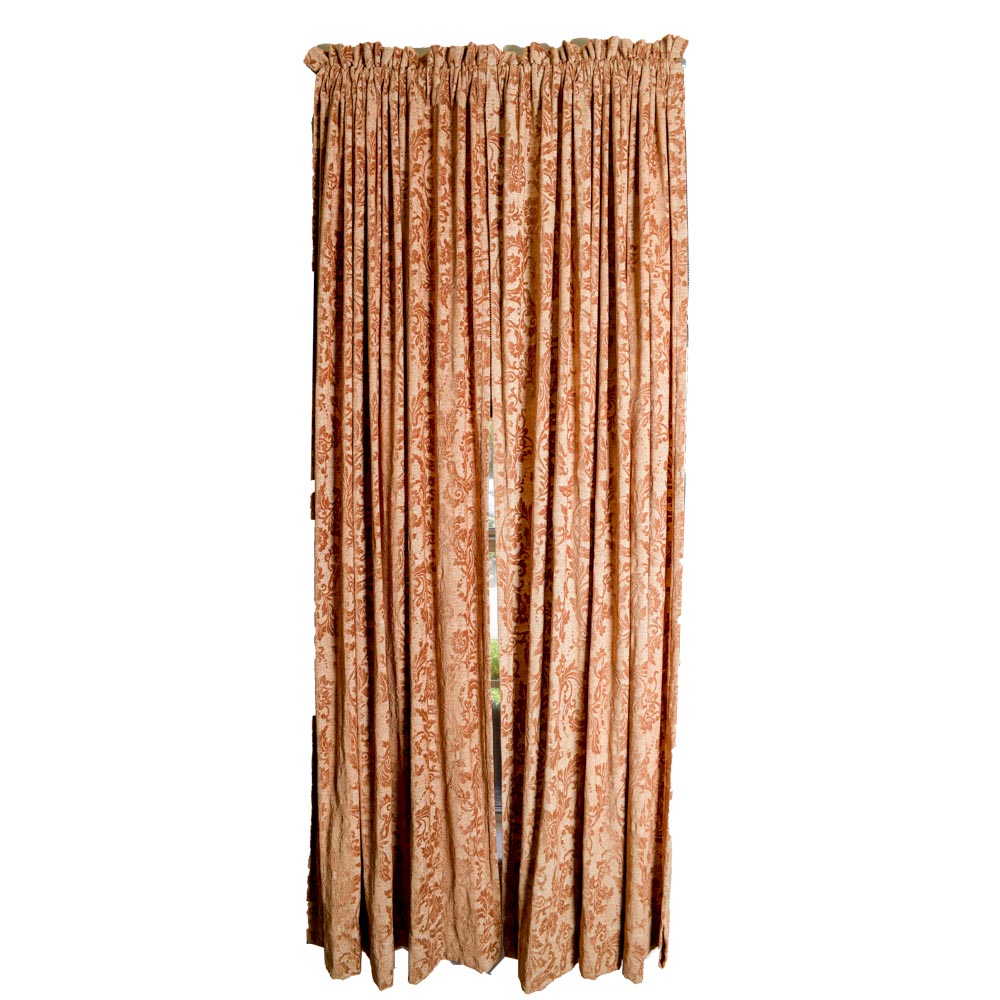 Orange Damask Curtains