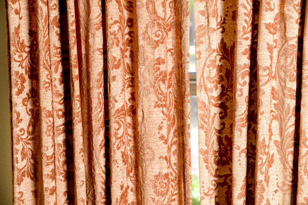 Orange Damask Curtains