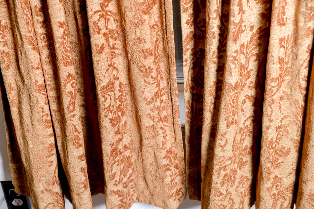 Orange Damask Curtains