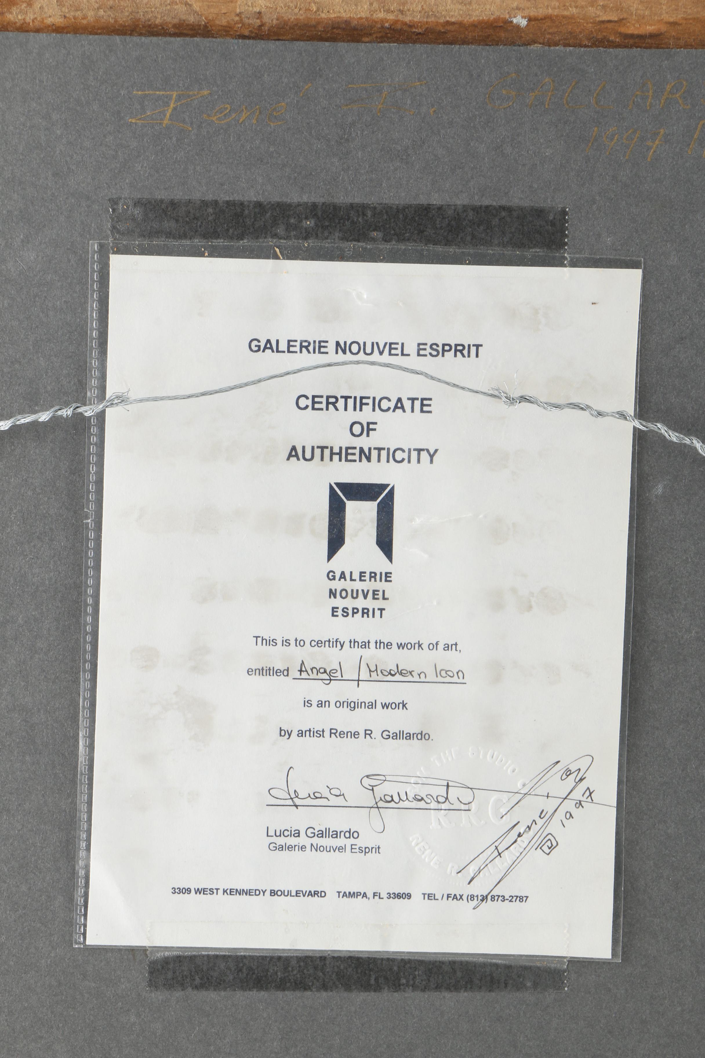 Rene Garllardo Original Mixed Media Artwork "Angel/ Modern Loon"