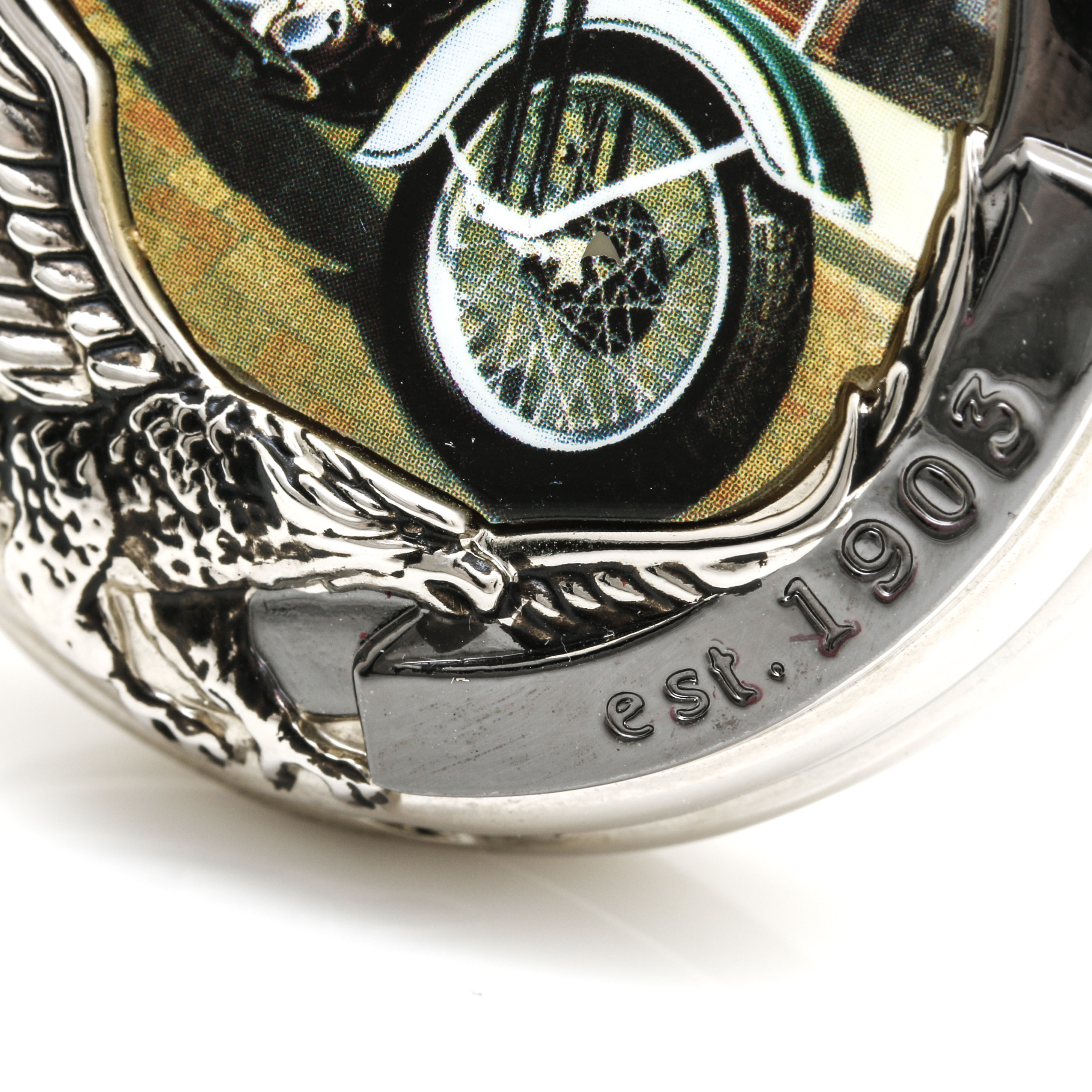 Franklin Mint "Collector Watch" Harley Davidson Knucklehead Pocket Watch, Fob Chain, and Belt Clip Pouch