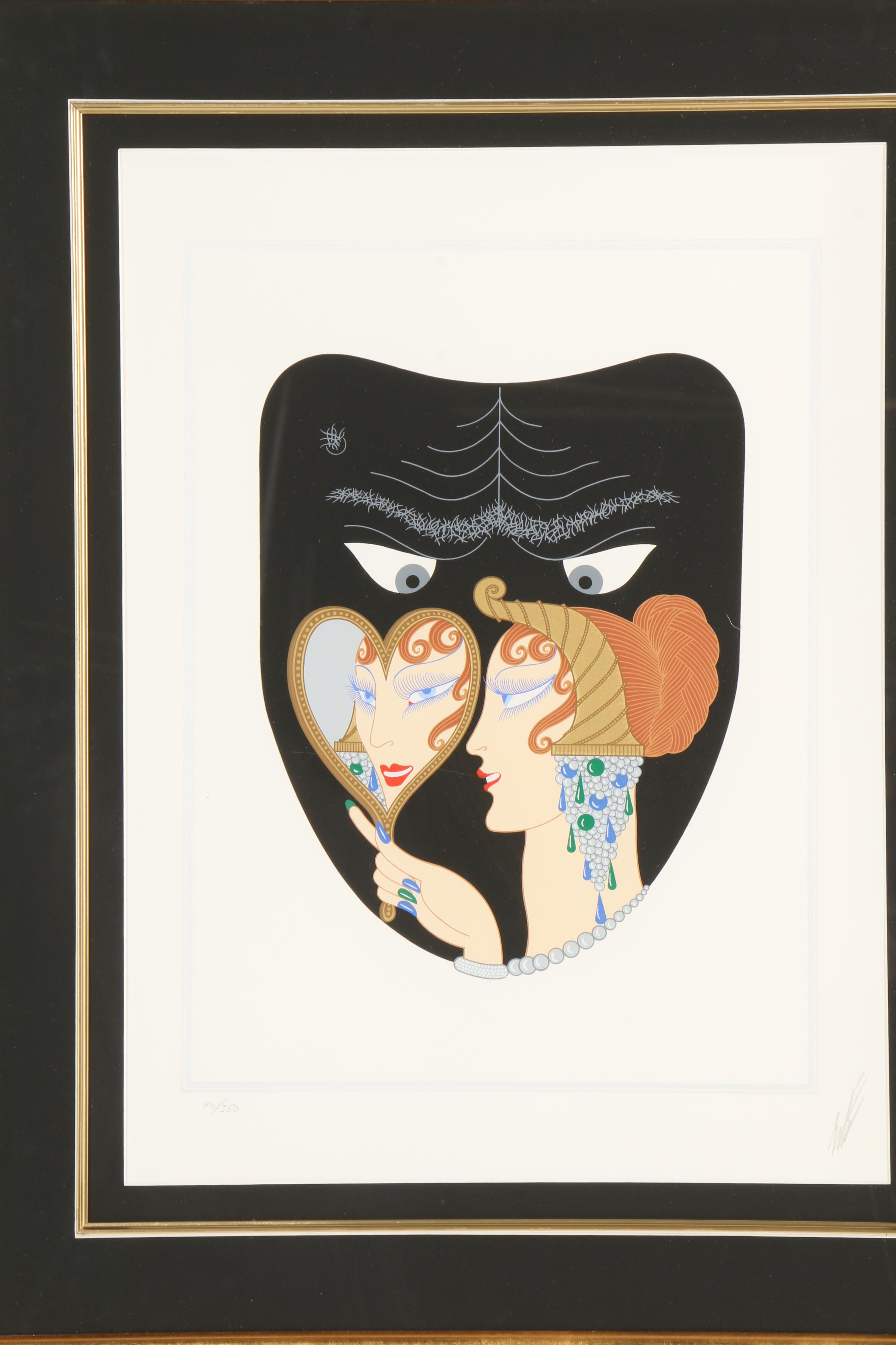 Erté Limited Edition Serigraph on Paper "Seven Deadly Sins: Envy"