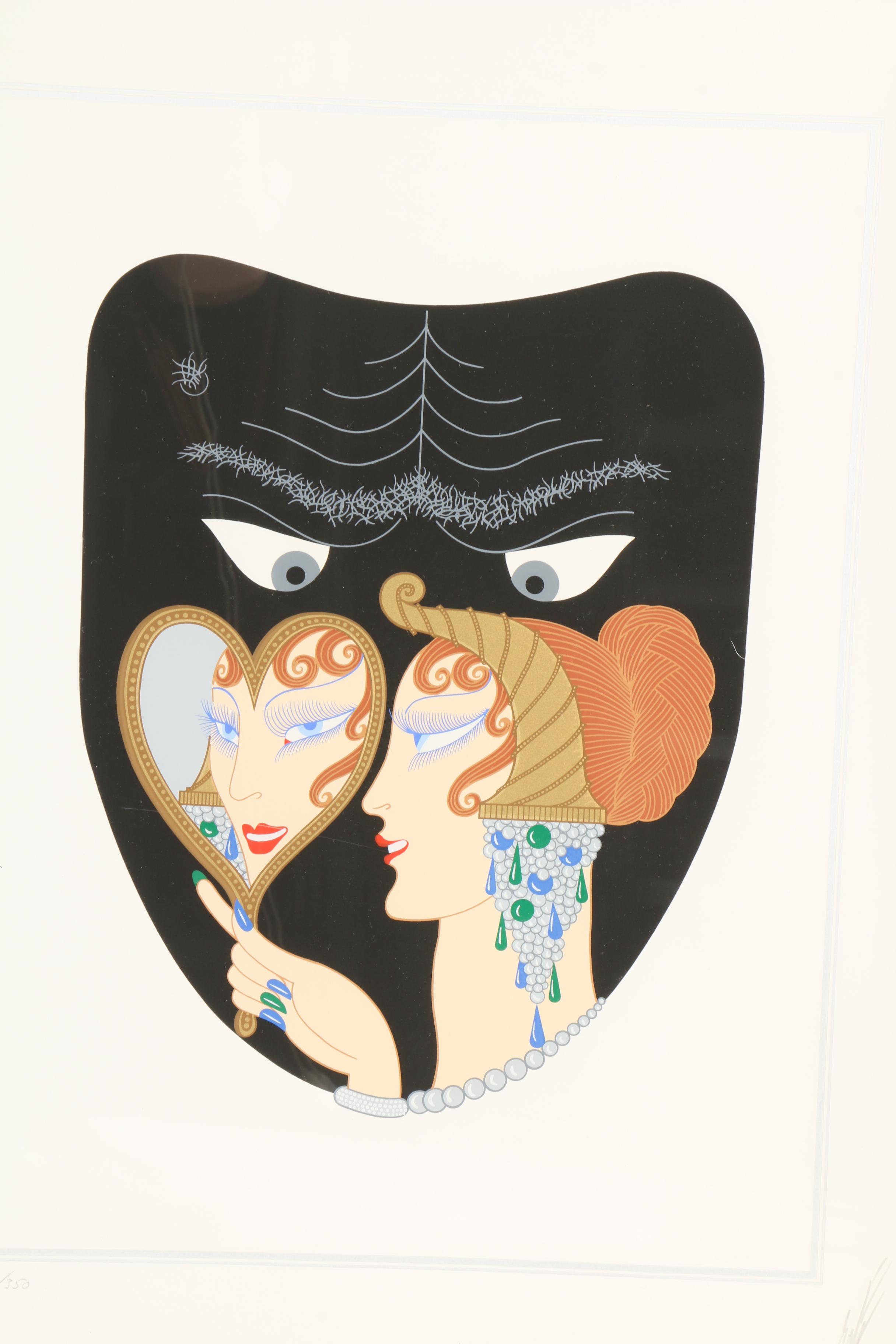 Erté Limited Edition Serigraph on Paper "Seven Deadly Sins: Envy"