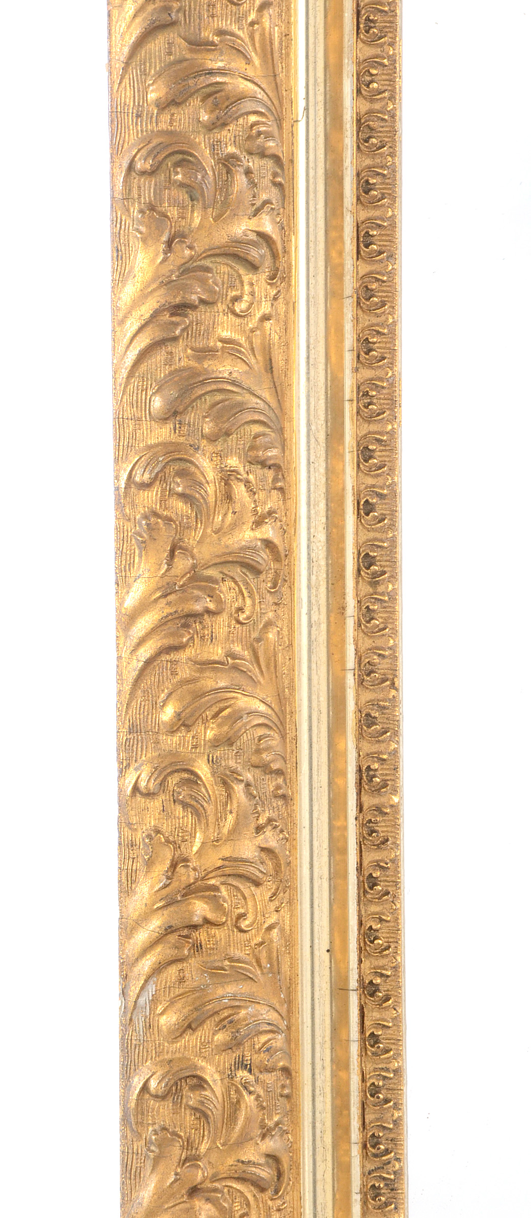 Wall Mirror with Gold Tone Gesso Frame