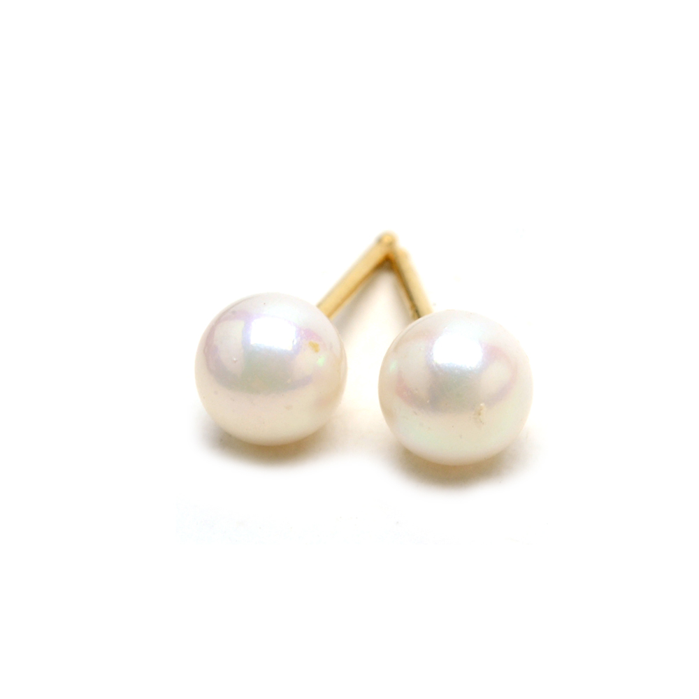 14K Yellow Gold Cultured Pearl Post Earrings