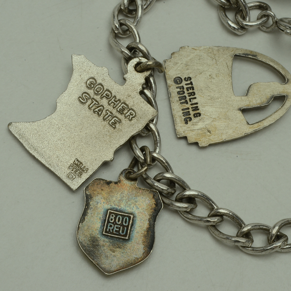 Three Sterling Charm Bracelets