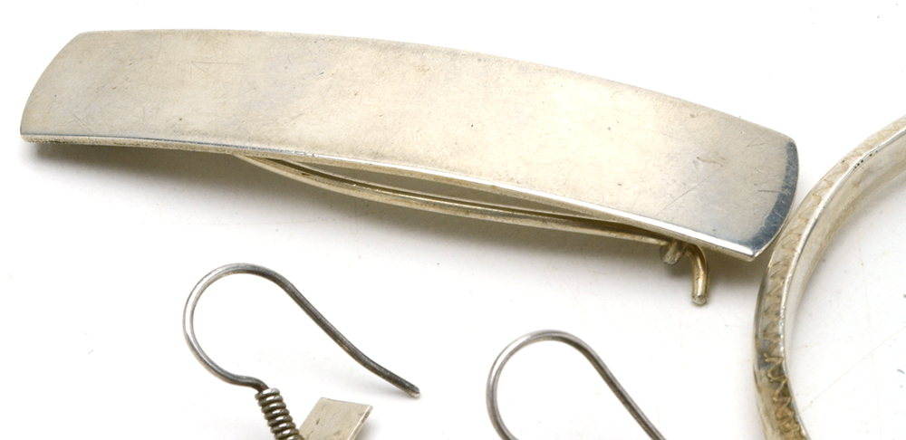 Sterling Jewelry Assortment Including Pearl Stud Earrings