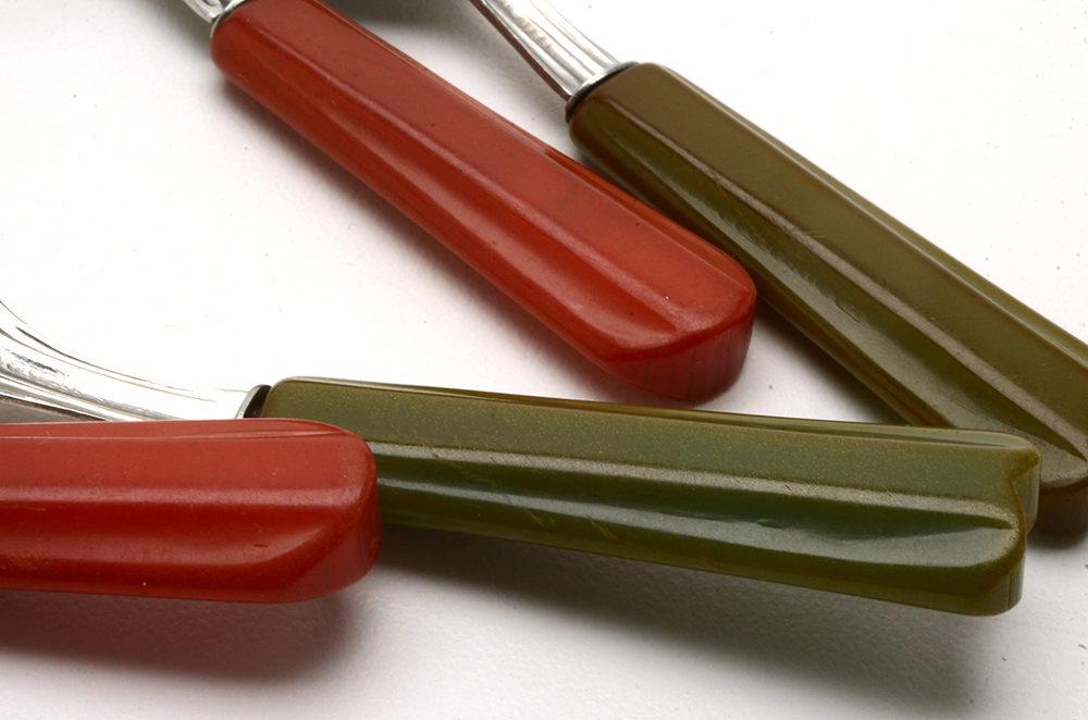 1940s Children's Spoon and Fork Sets with Bakelite Handles