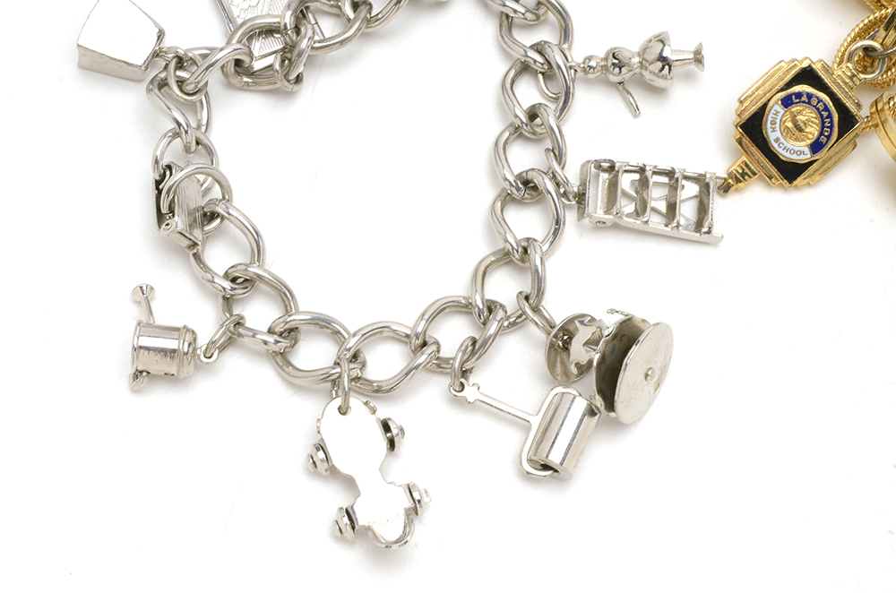Charm Bracelets Marino Articulated and Monet Vintage High School