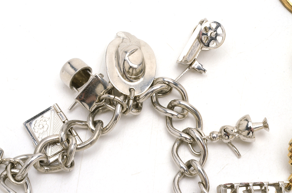 Charm Bracelets Marino Articulated and Monet Vintage High School