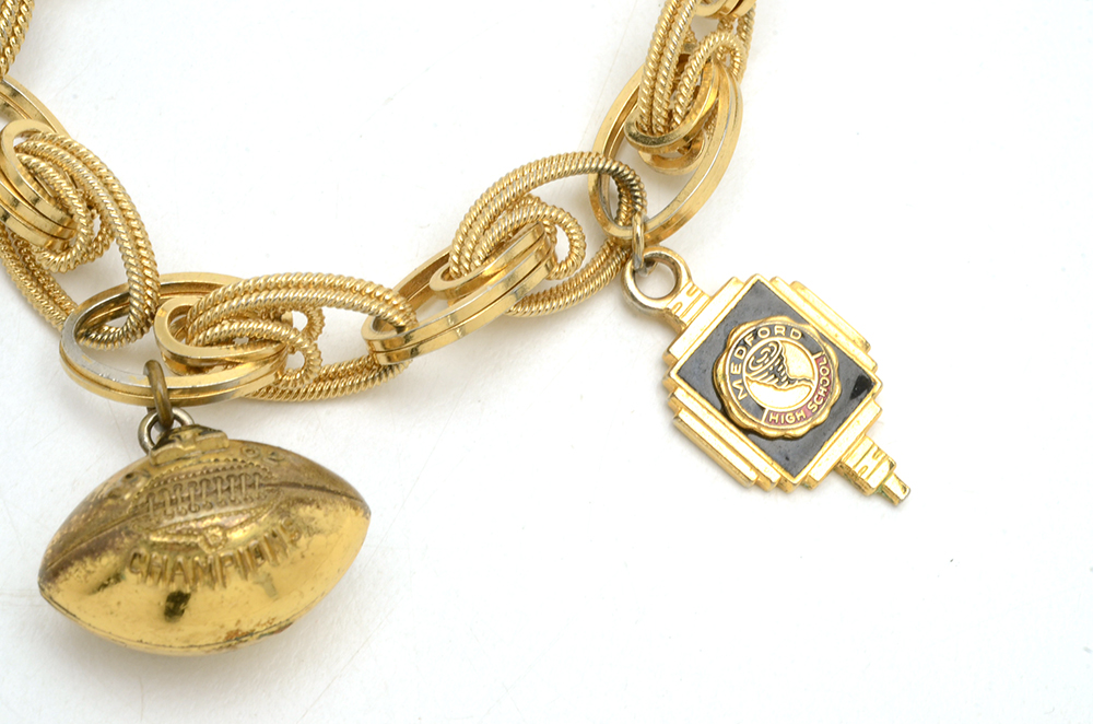 Charm Bracelets Marino Articulated and Monet Vintage High School