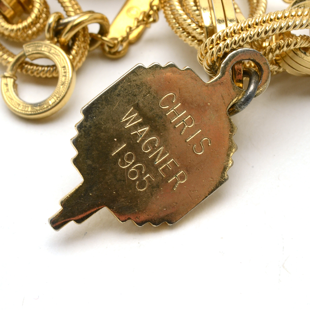 Charm Bracelets Marino Articulated and Monet Vintage High School