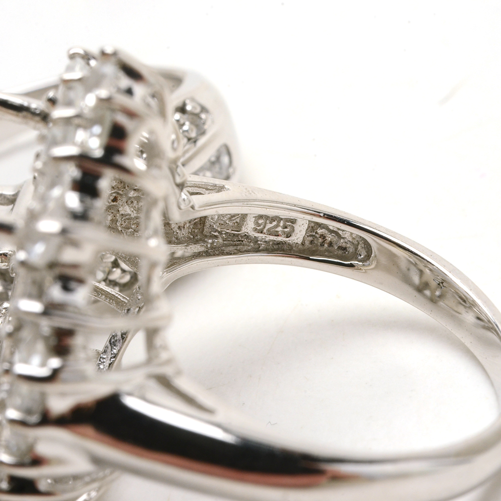 Ten Sterling Ring Mountings With White Zircon Accent Stones