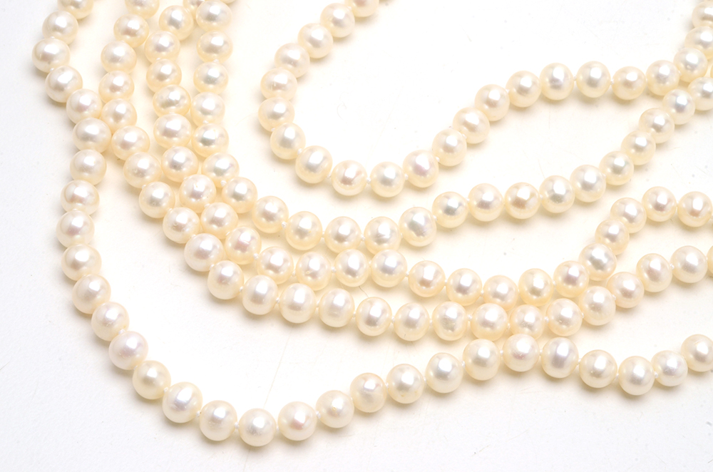 Cultured Freshwater Pearl Multi Strand Necklace and Pearl Ring