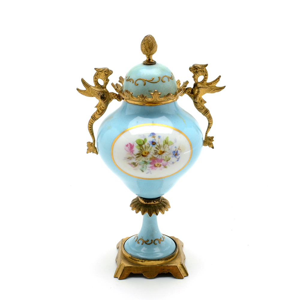Vintage Miniature Hand Painted Porcelain Urn