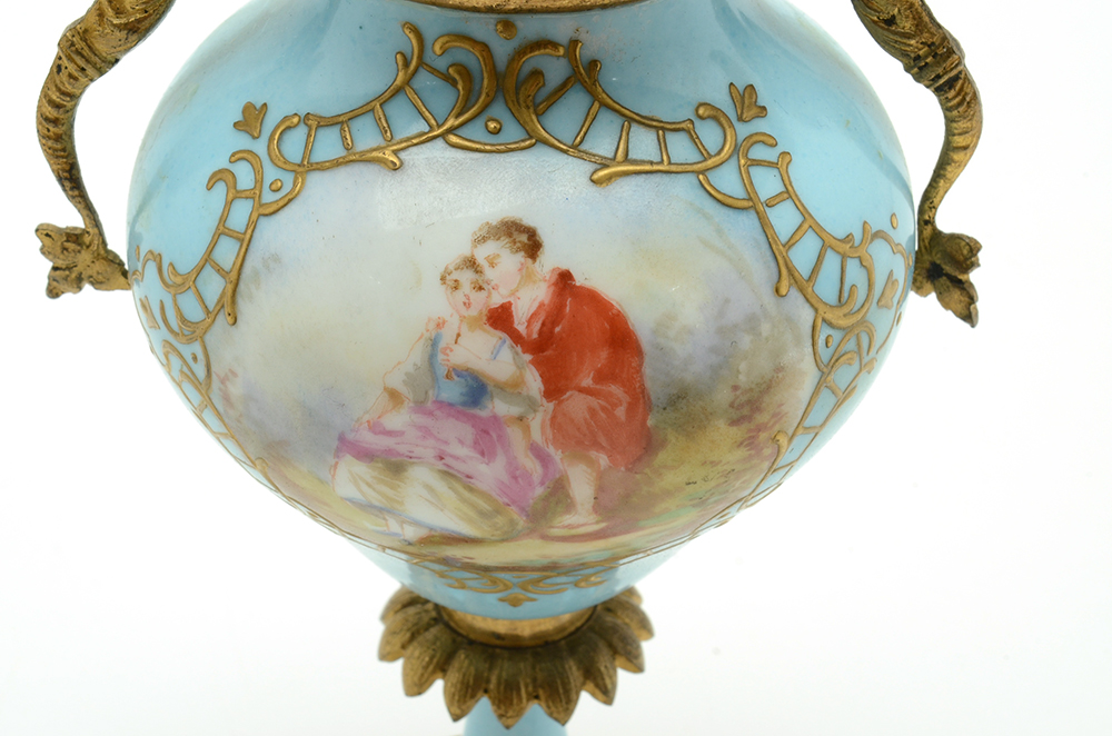 Vintage Miniature Hand Painted Porcelain Urn