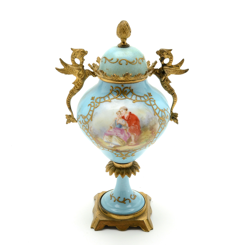 Vintage Miniature Hand Painted Porcelain Urn