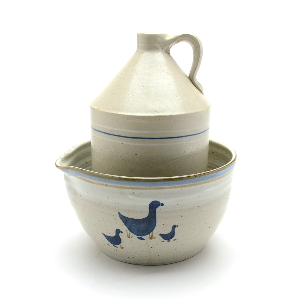 Stoneware Batter Bowl and Jug